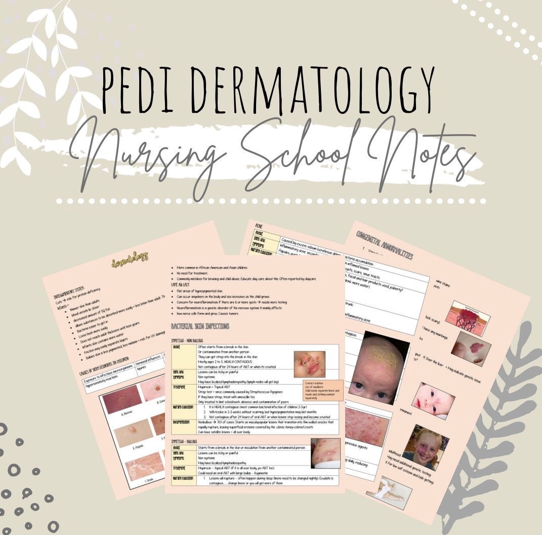 Buy Pedi Dermatology Nursing Cheat Sheets Online in India Etsy