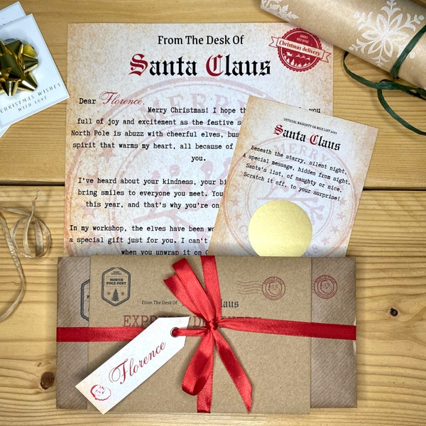 scratch to reveal Santa's letter | Personalised Children's Letter From Santa | Father Christmas Nice List