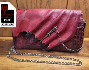 Leather Dragon Bag PDF Pattern | Hand Stitching Or Sewing Machine | Leather Dragon Wing Bag | Leather PDF Tutorial | Leather Template | PDF