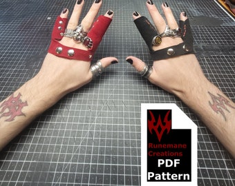 Patrón PDF de protector de dedos para coser a mano / Protectores de dedos de cuero / Empuñaduras de cuero para coser / Tutorial de patrón PDF de cuero