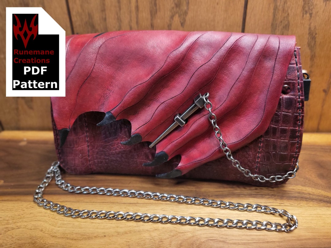 Leather Dragon Bag PDF Pattern | Hand Stitching or Sewing Machine ...