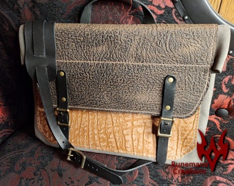 Leather Messenger Bag Large Water Buffalo Leather | Handmade Leather Bag | Laptop Bag | Bookbag | Postal Bag | Buffalo Leather