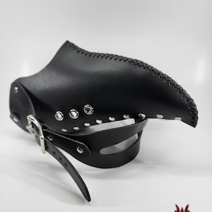 Leather Plague Doctor Half Mask | Black | Costume Renaissance Accessory | Plague Doc | Beak Mask | Beak Doctor | Real Leather Steampunk Mask