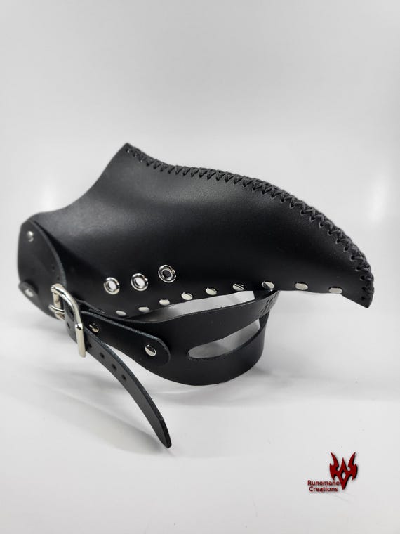 Leather Plague Doctor Half Mask | Black | Costume Renaissance Accessory | Plague Doc | Beak Mask | Beak Doctor | Real Leather Steampunk Mask