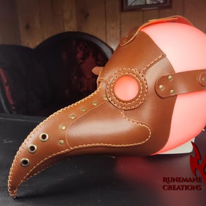 Brown Leather Plague Doctor Mask | Costume Renaissance Accessory | Plague Doc | Beak Mask | Beak Doctor | Real Leather Steampunk Mask