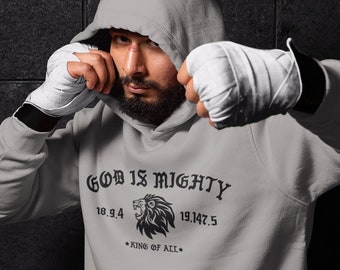 God is Mighty Hoodie, Christian Apparel, Jesus is King, Holy Spirit, Faith Clothing, Christian Hoodie, Lion Hoodie