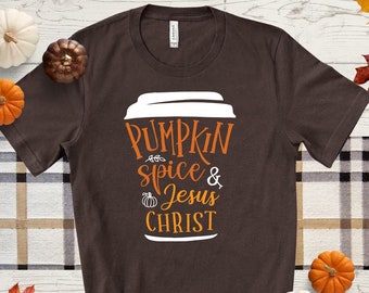KürbisGewürz & Jesus Christus | Kürbis Gewürz Shirt | Süßes Herbst Shirt | Kürbis Gewürz Tee | Christian Herbst Shirt | Bella T-Shirt