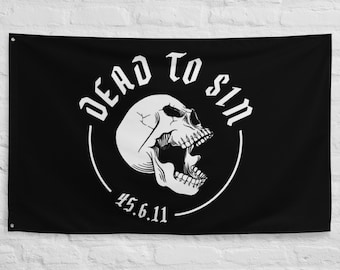 Dead to Sin Flag, Skull Flag, Mighty God Apparel, Christian Apparel, Jesus is King, Holy Spirit, Faith Flag, Christian Flag