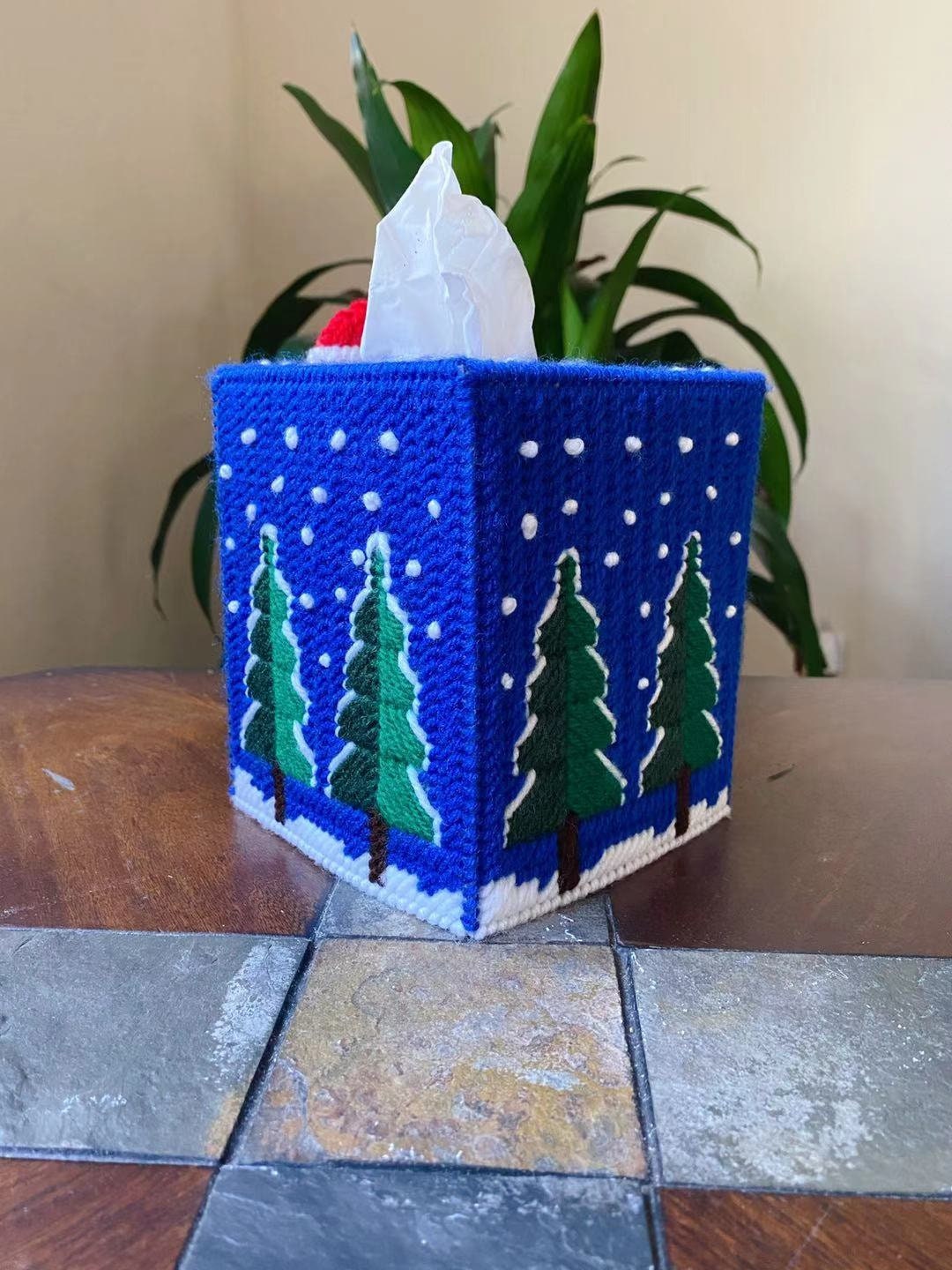 Handmade Plastic Canvas Art Christmas themed Santa Etsy Nederland