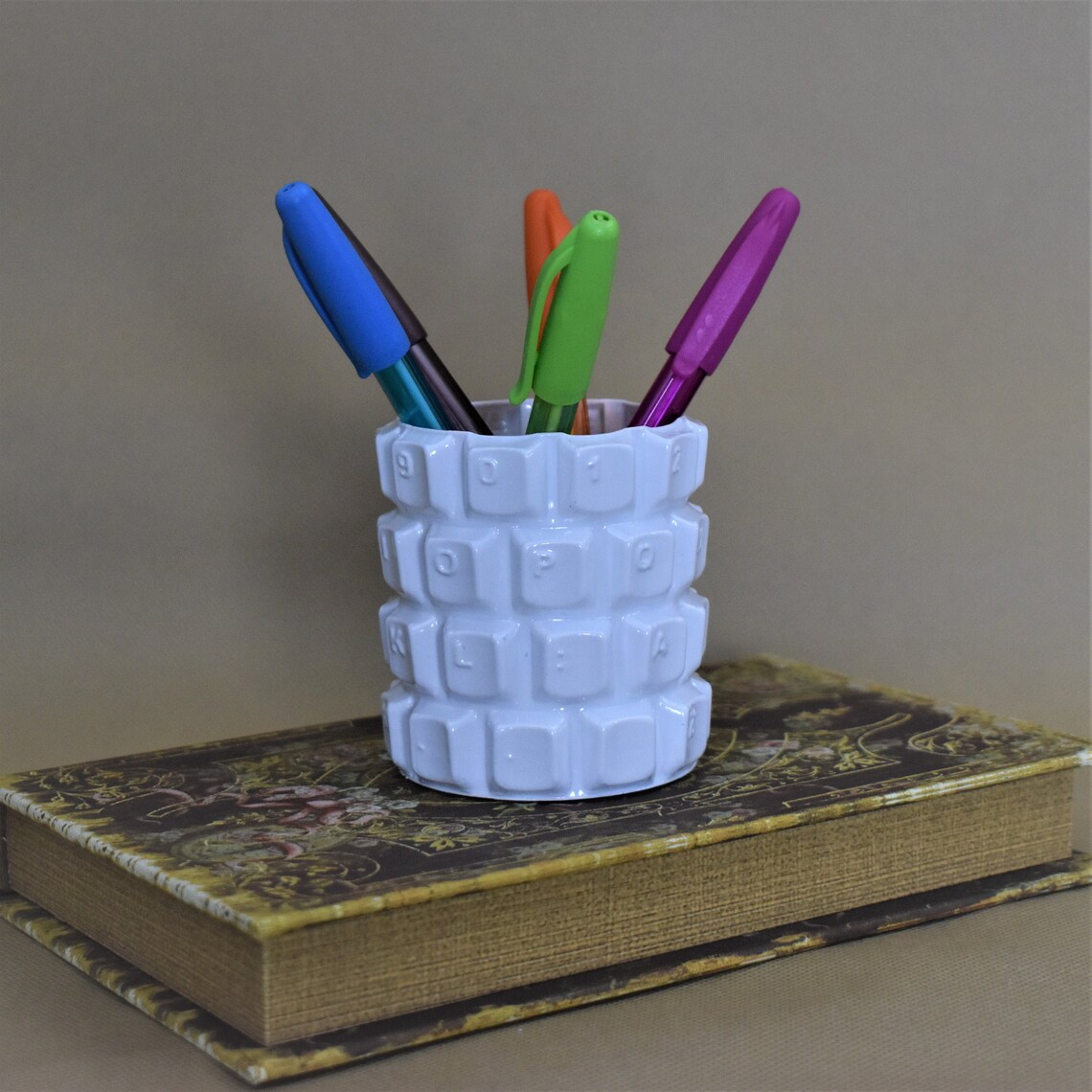 Custom Keyboard Pen Holder Office Decor Desk Organizer Etsy