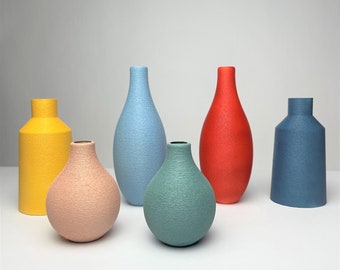 Modern Minimalist Pastel Mini Sustainable Vase Collection, Vases Decor, Vases for Flower, Bud Vase, Home Gifts, Shelf Vase, Vase set