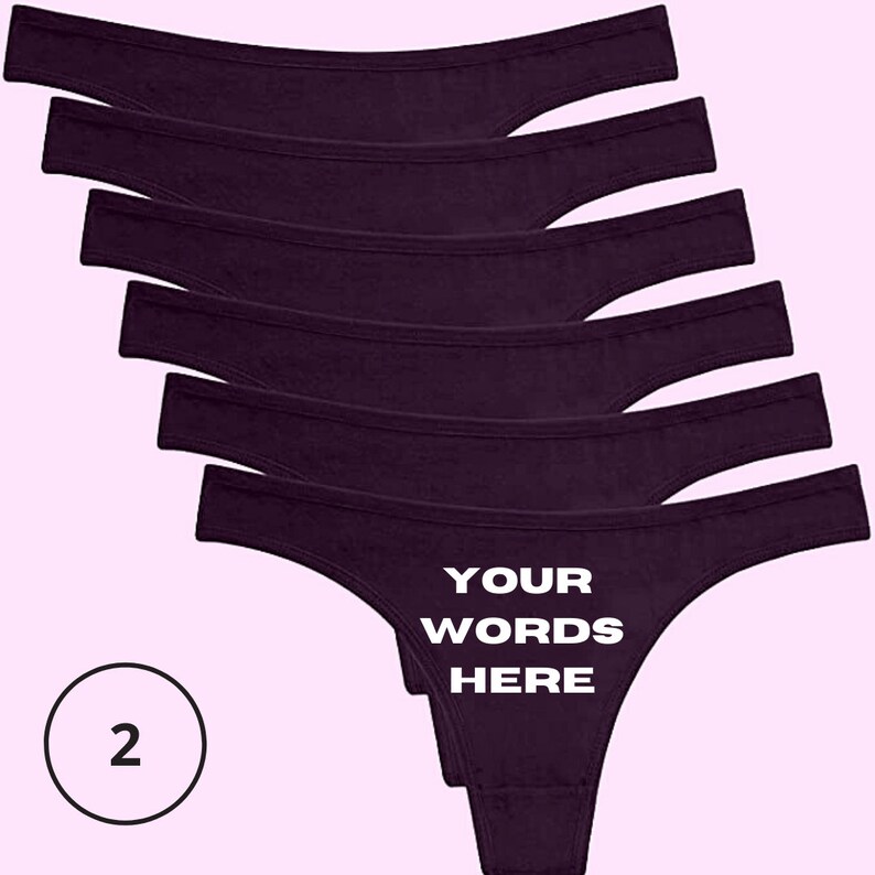 Custom Personalized Thong Panties With Your Words Custom Etsy