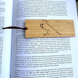 Crow outline wooden bookmark. Pyrography art.