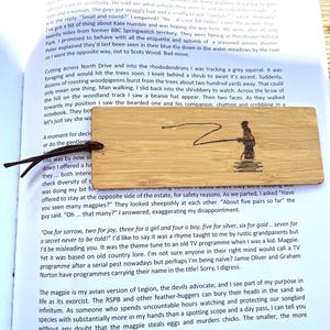 Fly Fishing wooden bookmark. Pyrography art.
