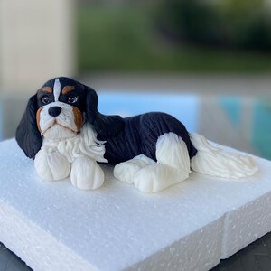 Fondant Cavalier King Dog Cake Topper, Dog Baby Shower, Dog Birthday, Keepsake Dog, Dog Cavalier King Cake Decoration, Cold Porcelain Dog