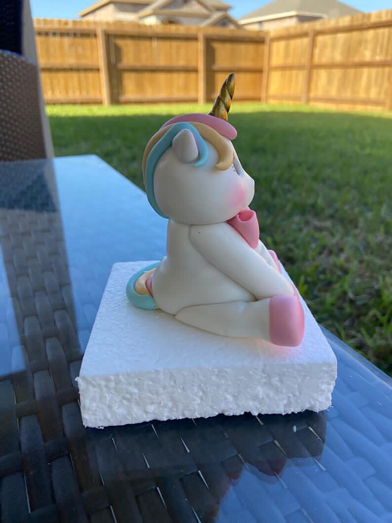 Unicorn Baby Shower Rainbow Unicorn keepsake Unicorn Birthday Unicorn Fondant Unicorn Cake Topper Unicorn Cold Porcelain Unicorn Party