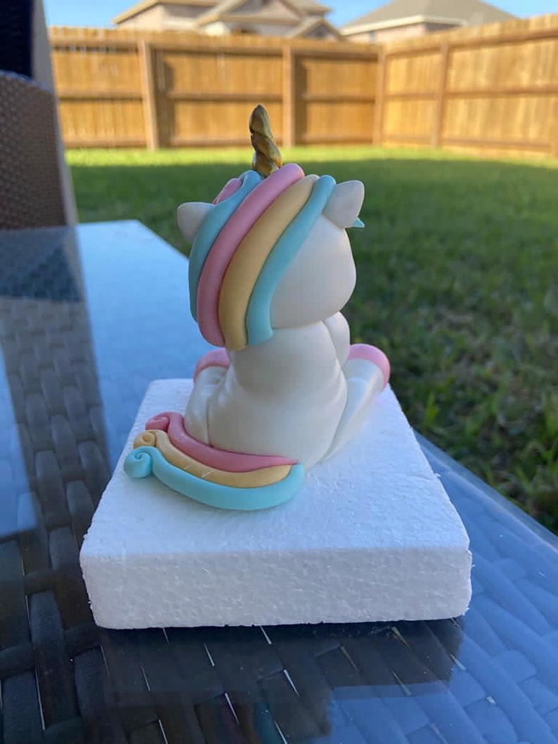 Unicorn Baby Shower Rainbow Unicorn keepsake Unicorn Birthday Unicorn Fondant Unicorn Cake Topper Unicorn Cold Porcelain Unicorn Party