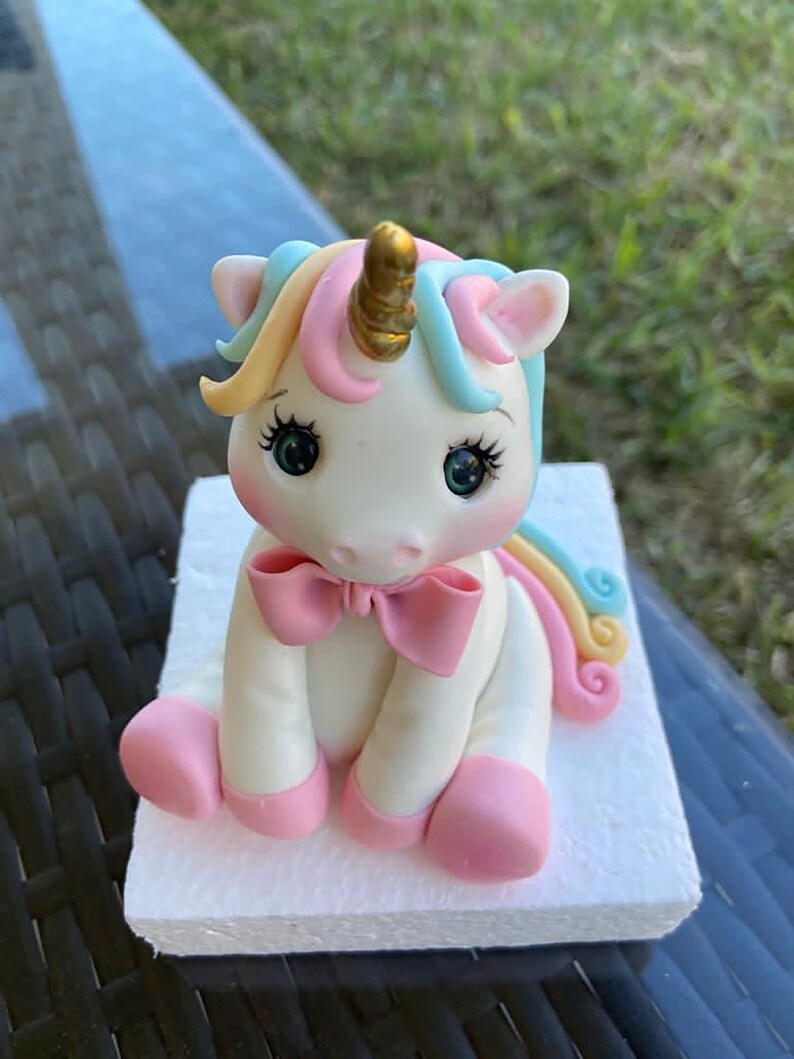 Unicorn Baby Shower Rainbow Unicorn keepsake Unicorn Birthday Unicorn Fondant Unicorn Cake Topper Unicorn Cold Porcelain Unicorn Party