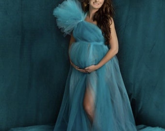 tulle dress, tulle gown, tulle maternity gown, tulle maternity dress, maternity dress, maternity gown, tulle robe, photo shoot costume