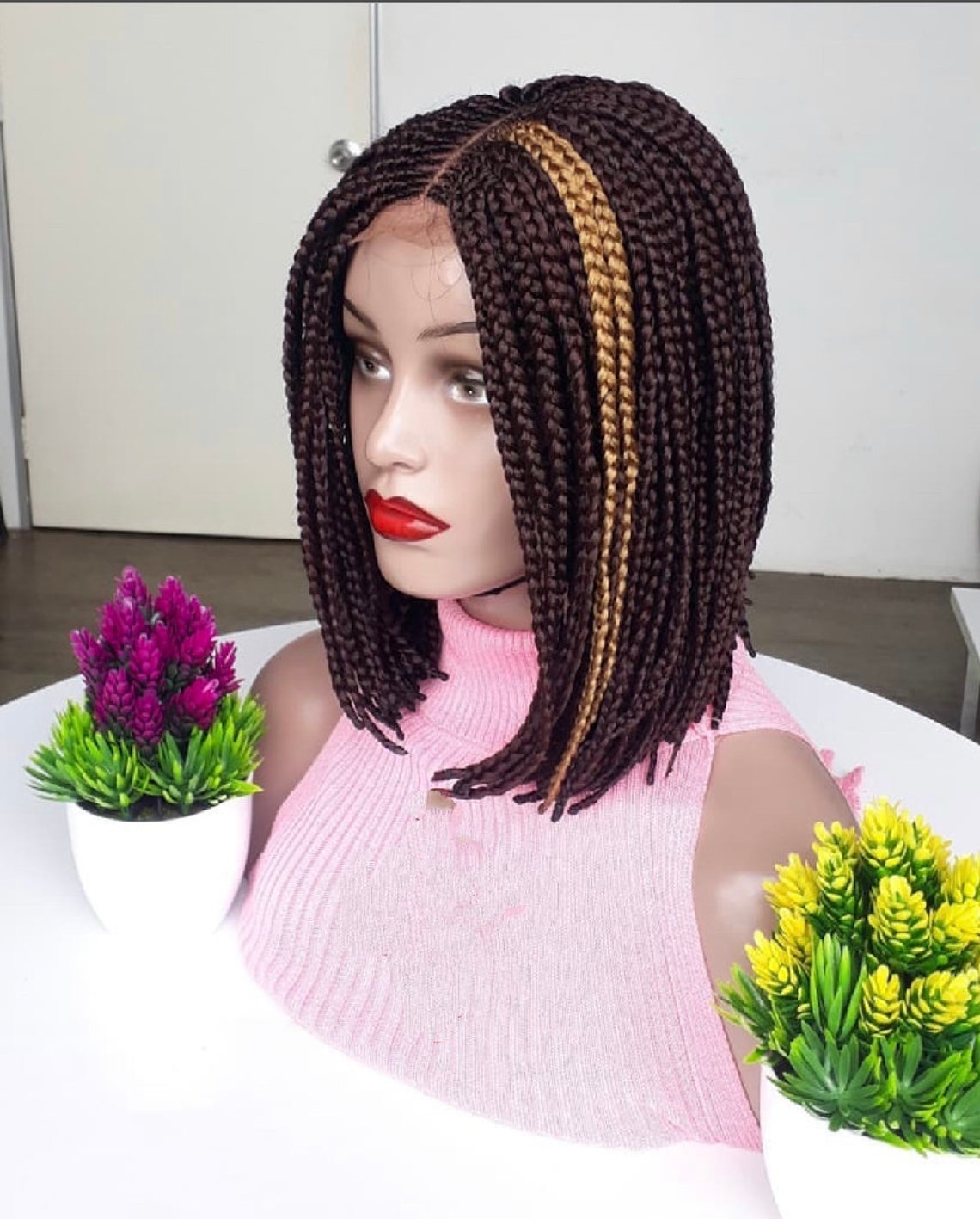 Cornrow braided bob wig braided bob wig bob wig closure | Etsy