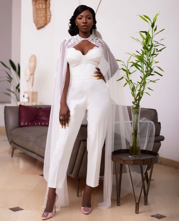 Available in All Colors, Jumpsuit, Wedding Jumpsuit, Women Party Jumpsuit, Bridal  Jumpsuit, Bridal Jumpsuit With Cape, Jumpsuit With Cape -  Canada