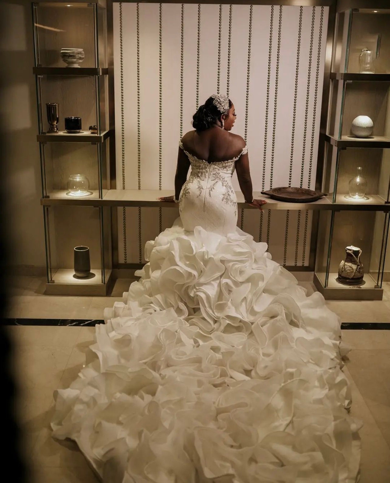 ruffle wedding dress