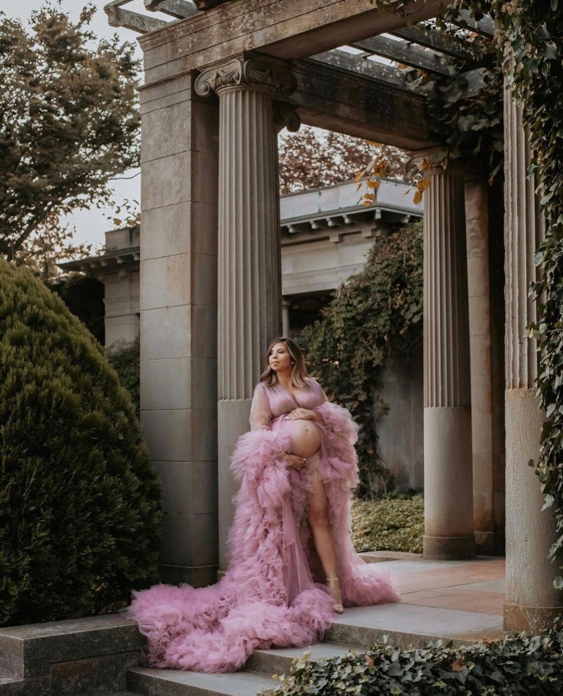 fluffy maternity robe