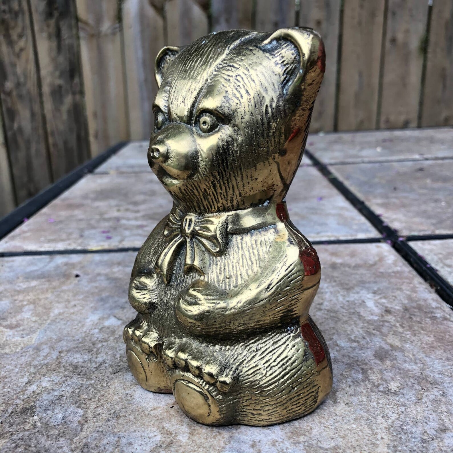 Vintage Brass Bear Bookend Gold Teddy Bear Decor Bookshelf Etsy
