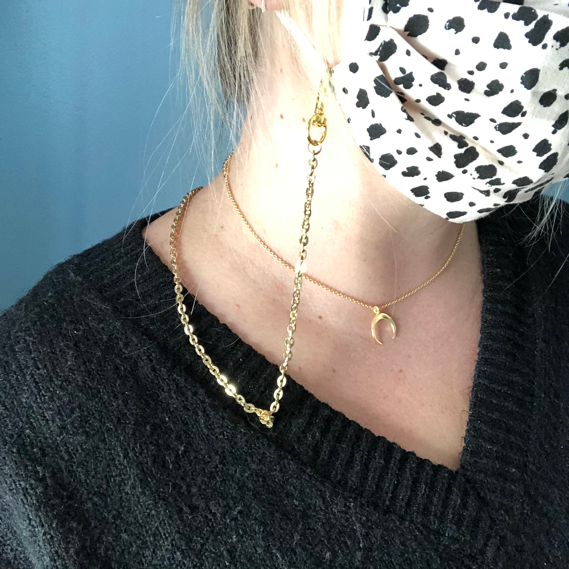 Gold Chain Mask Lanyard Strap Keeper Leash Lasso Holder Etsy