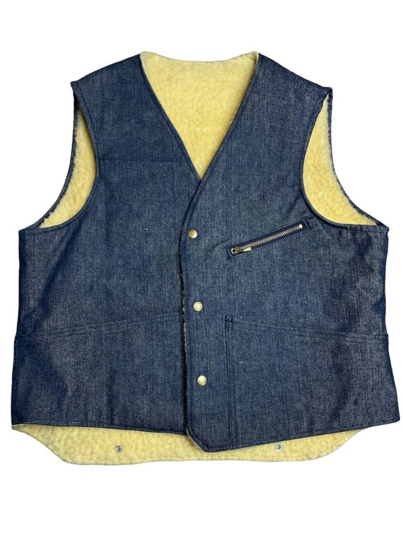 Carter's Vintage Mens Sherpa Vest Size L/XL Cowbo… - image 1