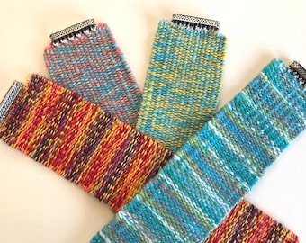 Handwoven Cuff Bracelet: Colorful Woven Design with Magnetic Latch