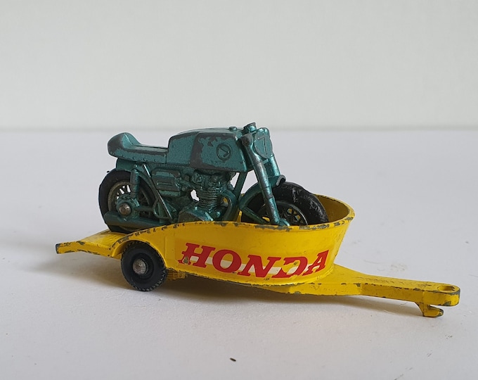 Vintage Lesney Matchbox Honda Motorcycle & Trailer 38 Etsy