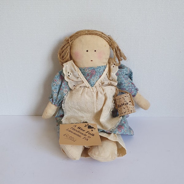 Vintage Wee Folk Handmade Rag Doll Made in the USA