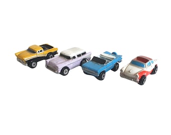 Vintage Galoob Micro Machines Micro Cars Chevy Impala Nomad Ford Ranchero Pickup (lot of 4)