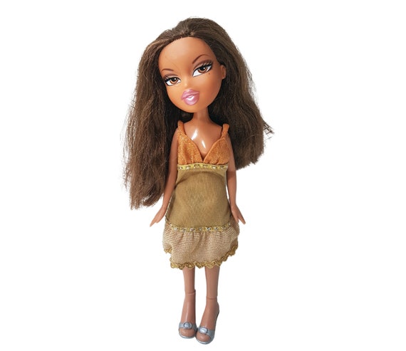 bratz doll gold dress Vintage Yasmin in Golden Party Chic Gold Maxi Dress for Formal Dinners
