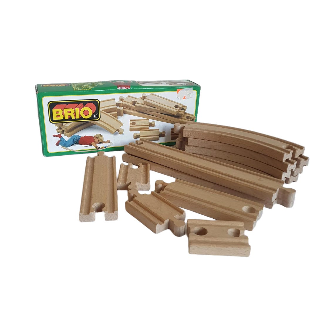Vintage Brio Wooden Railway Assorted Track Set 33336 - Etsy