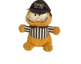 Vintage Dakin Garfield Time Out Referee Plush – Sports Theme