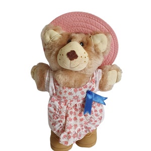 Vintage Wendy&#39;s Hattie Furskin Teddy Bear 7&quot;