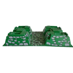 Green Baseplate Raised Lego 3d Base Plates LEGO MOC Ramped Raised