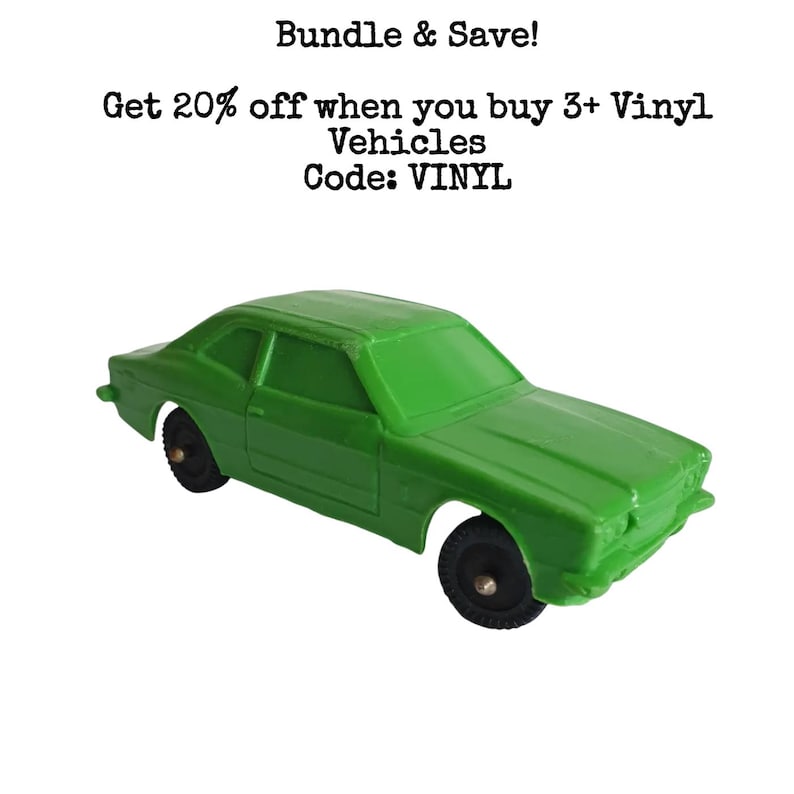 Vintage Vinyl Gummi Norddeutsche Plastik Green BMW Toy Car image 1