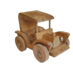 Vintage Jukka Finland Wooden Ford Model T Toy Vehicle