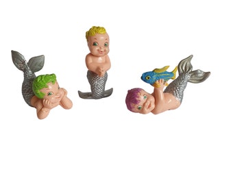 Vintage Galoob LGT Magic Diaper Babies Merbabies Mermaid Babies (lot of 3)