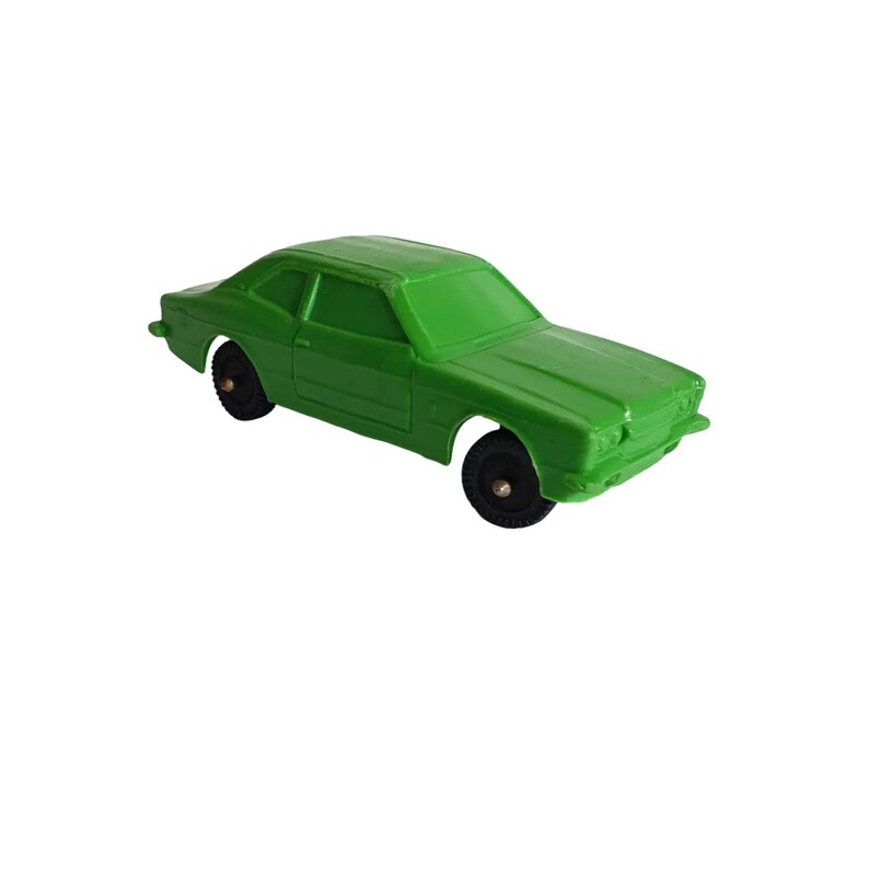 Vintage Vinyl Gummi Norddeutsche Plastik Green BMW Toy Car image 2