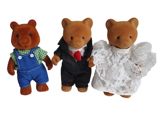 Zestaw do zabawy Vintage Simba Bärenwald • Niemieckie figurki Animal World • Figurki retro misiów • Kolekcjonerskie zabawki z lat 80.