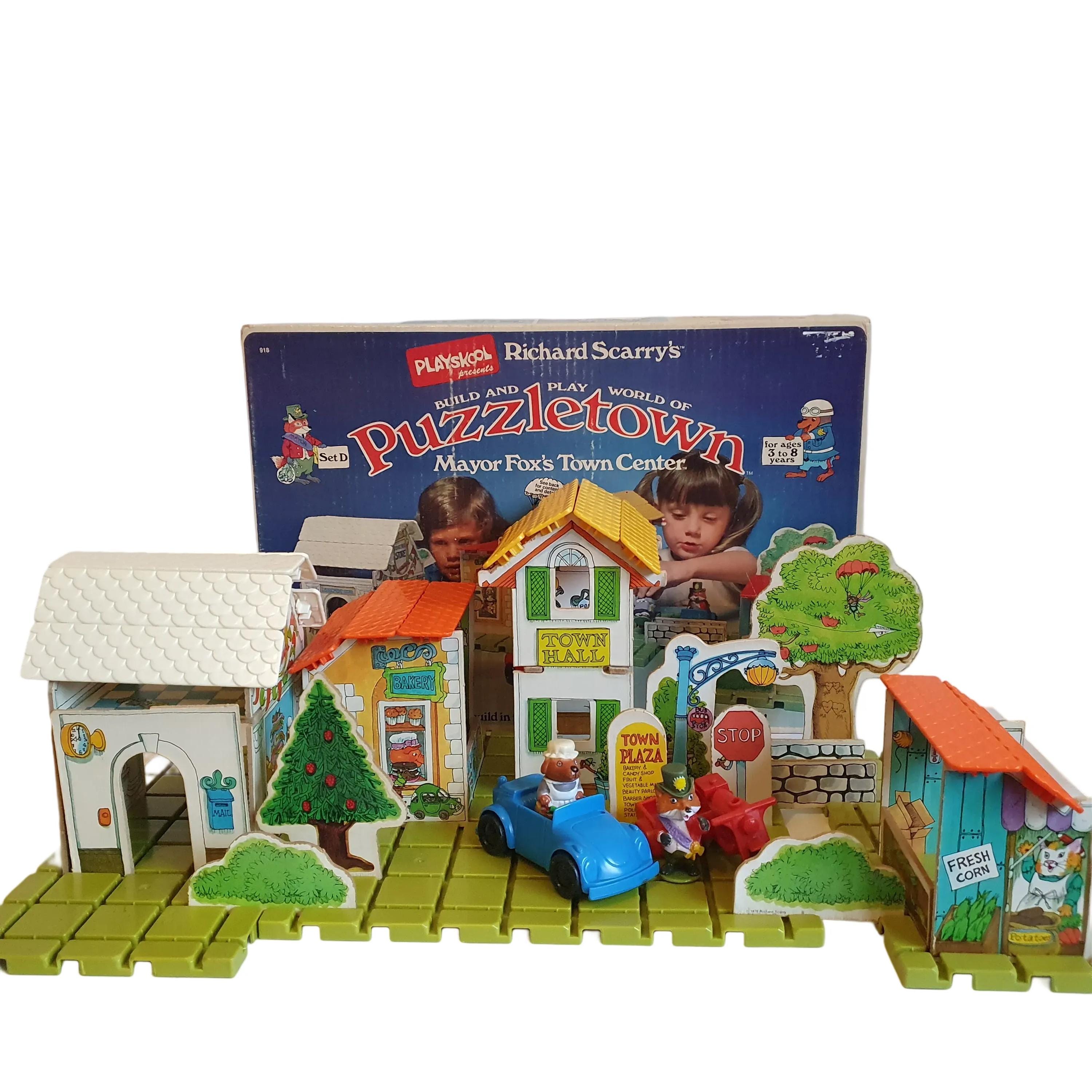 Vintage Playskool Puzzletown Richard Scarry's Mayor Fox's Town