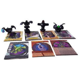 Spinmaster Bakugan Brawler Clayf, Piercian Trap, Wired & Elico Darkus Balls and Cards