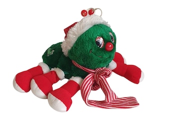 Vintage Commonwealth Toy and Novelty Co. Lots-a-lots-a-leggggggs 6 Legs Green Santa 7.8"