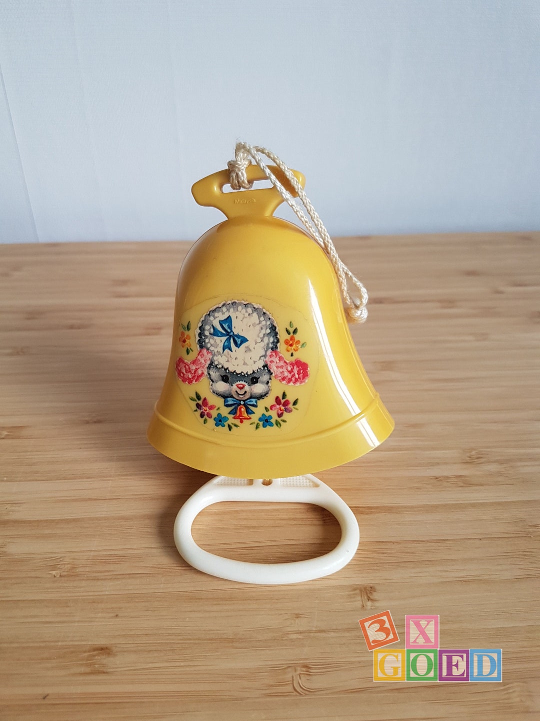 Vintage Pull String Musical Crib Toy Yellow W/lamb Decal Etsy