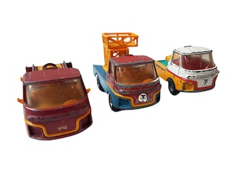 Vintage Diecast Corgi Qualitoys Fire Engine, Flatbed Truck and