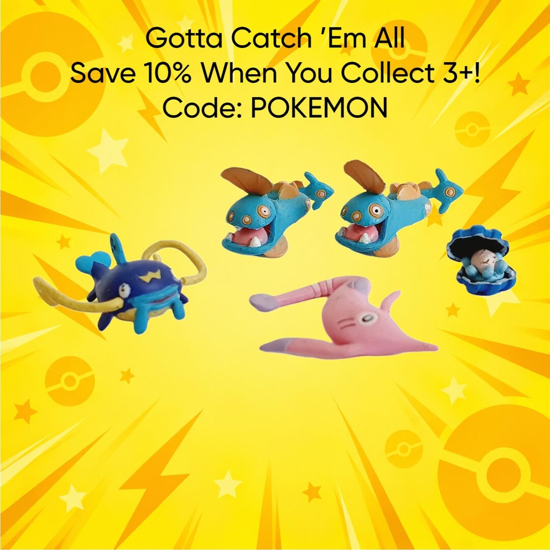 Vintage Pokemon Zukan Whiscash, Clamperl, Gorebyss & Huntail